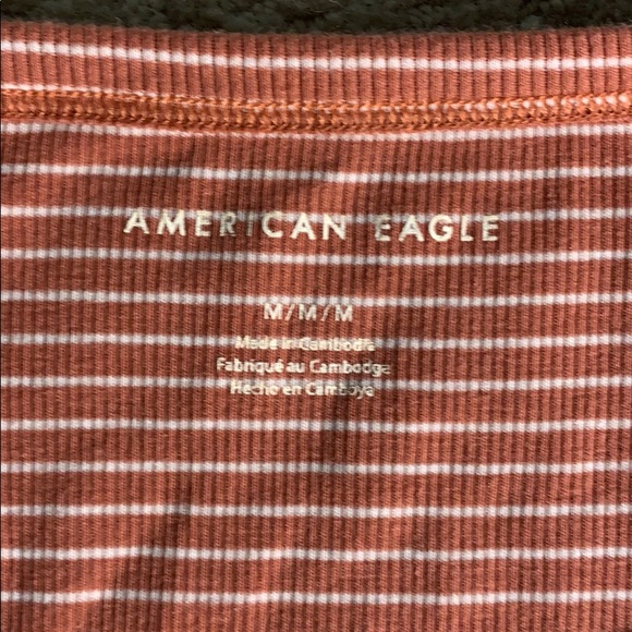 Coral Striped American Eagle Tank Top - Picture 2 of 3